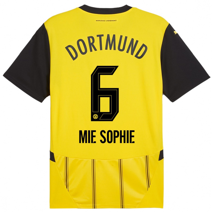 Hombre Fútbol Camiseta Sando Mie Sophie #6 Amarillo Negro 1ª Equipación 2024/25 Perú