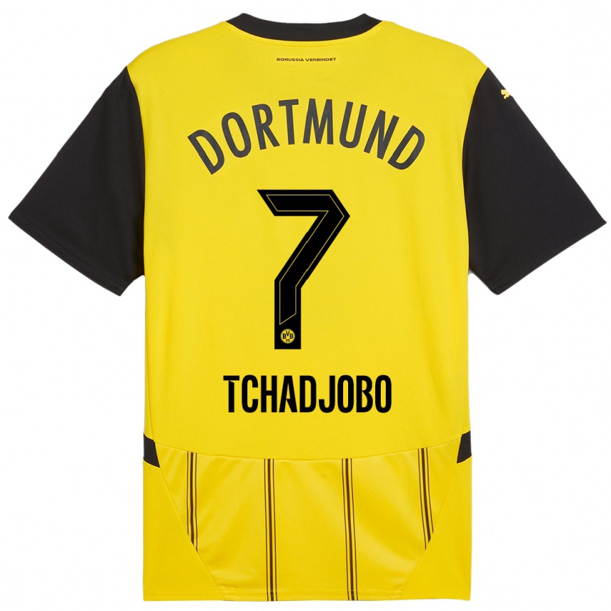 Hombre Fútbol Camiseta Dia Tchadjobo #7 Amarillo Negro 1ª Equipación 2024/25 Perú