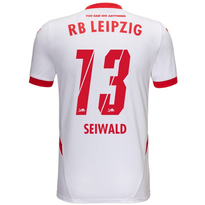 Hombre Fútbol Camiseta Nicolas Seiwald #13 Blanco Rojo 1ª Equipación 2024/25 Perú