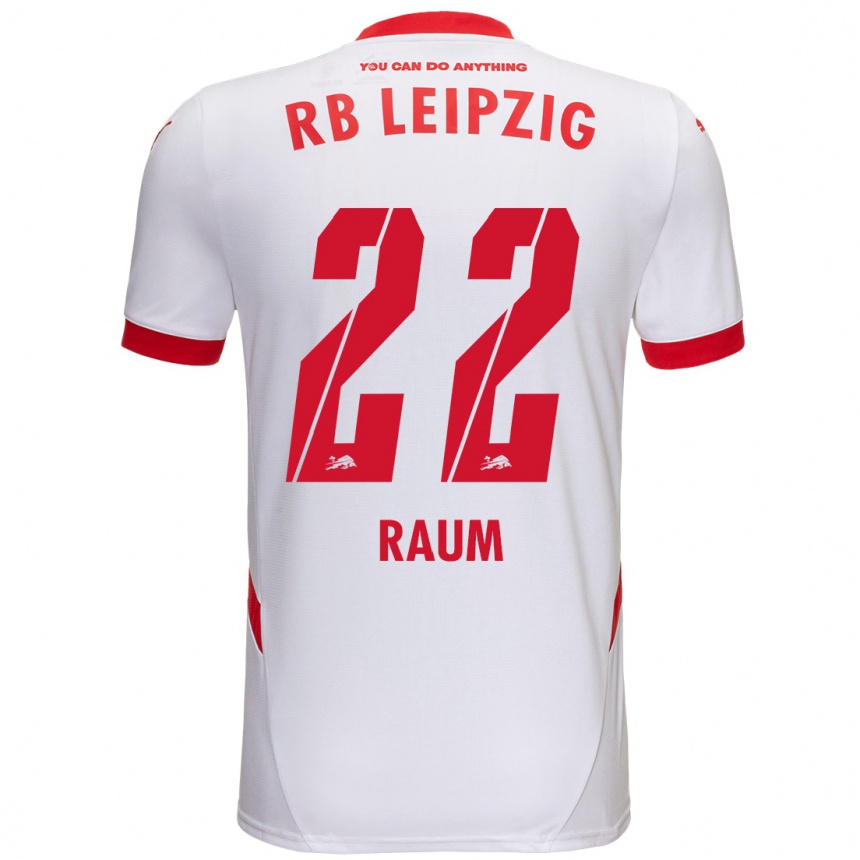 Hombre Fútbol Camiseta David Raum #22 Blanco Rojo 1ª Equipación 2024/25 Perú