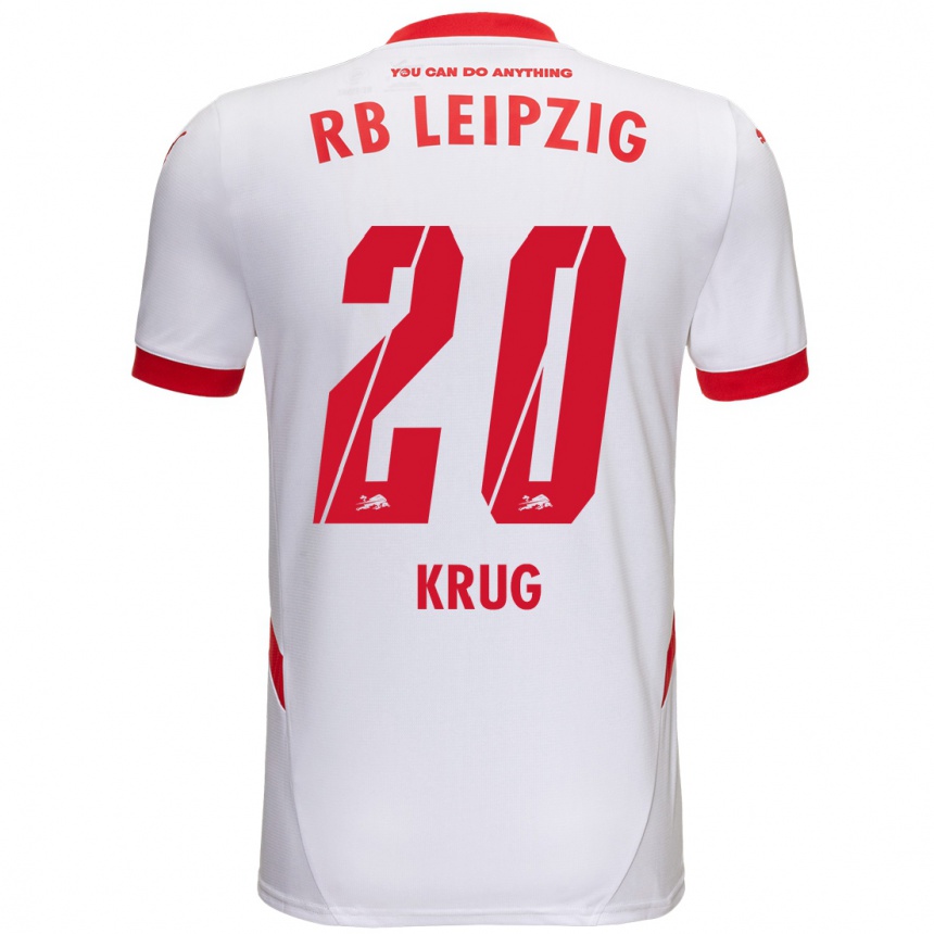 Hombre Fútbol Camiseta Victoria Krug #20 Blanco Rojo 1ª Equipación 2024/25 Perú