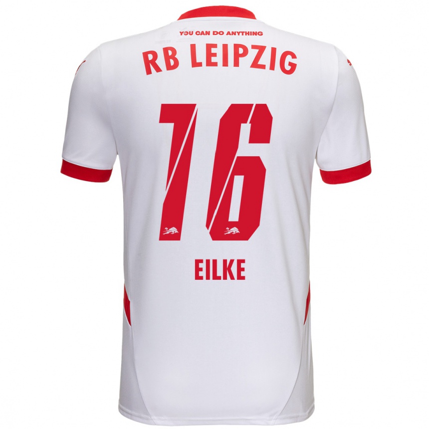 Hombre Fútbol Camiseta Lennox Eilke #16 Blanco Rojo 1ª Equipación 2024/25 Perú