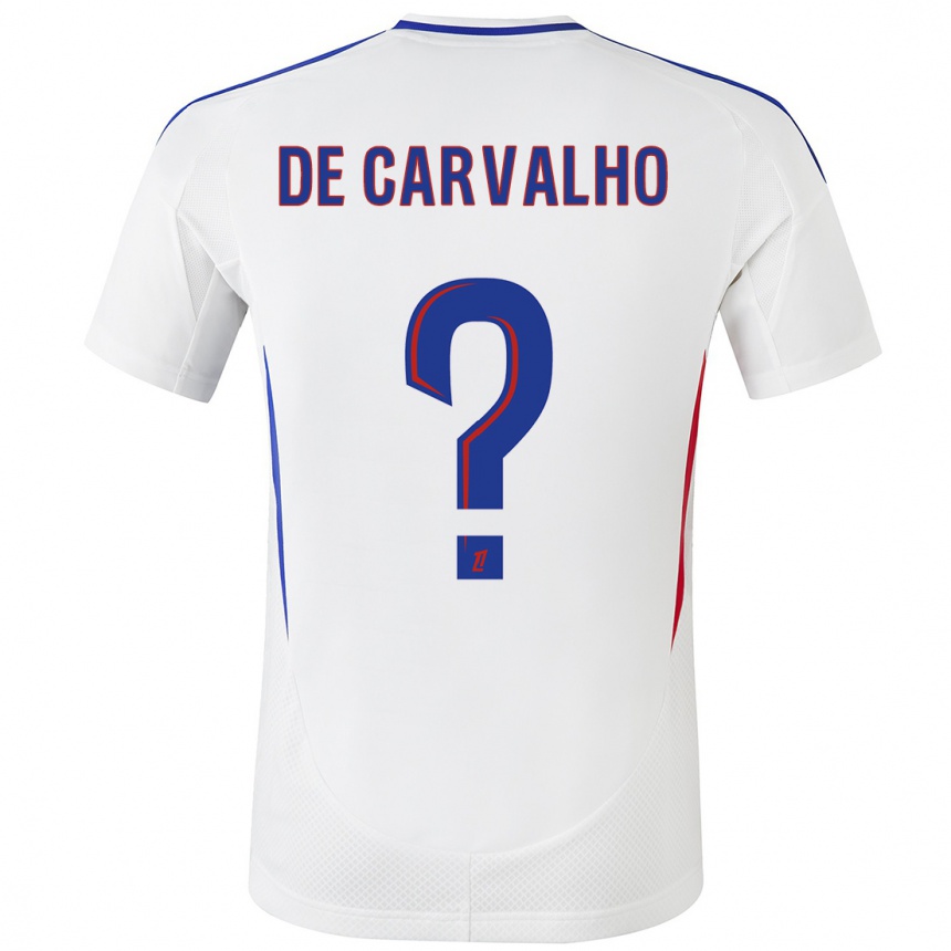 Hombre Fútbol Camiseta Mathys De Carvalho #0 Blanco Azul 1ª Equipación 2024/25 Perú