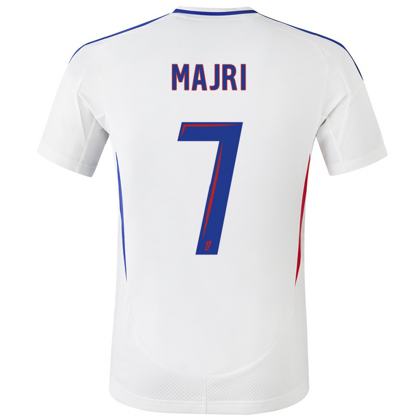 Hombre Fútbol Camiseta Amel Majri #7 Blanco Azul 1ª Equipación 2024/25 Perú