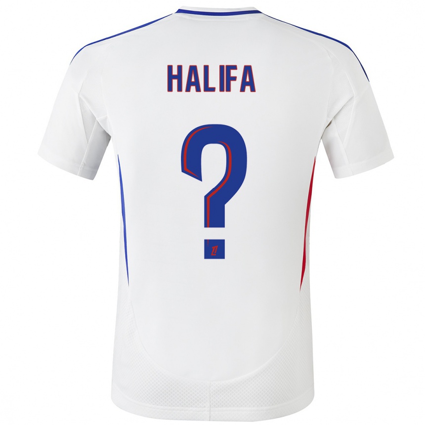 Hombre Fútbol Camiseta Islam Halifa #0 Blanco Azul 1ª Equipación 2024/25 Perú