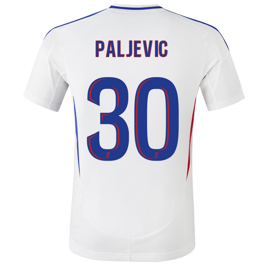 Hombre Fútbol Camiseta Alyssia Paljevic #30 Blanco Azul 1ª Equipación 2024/25 Perú