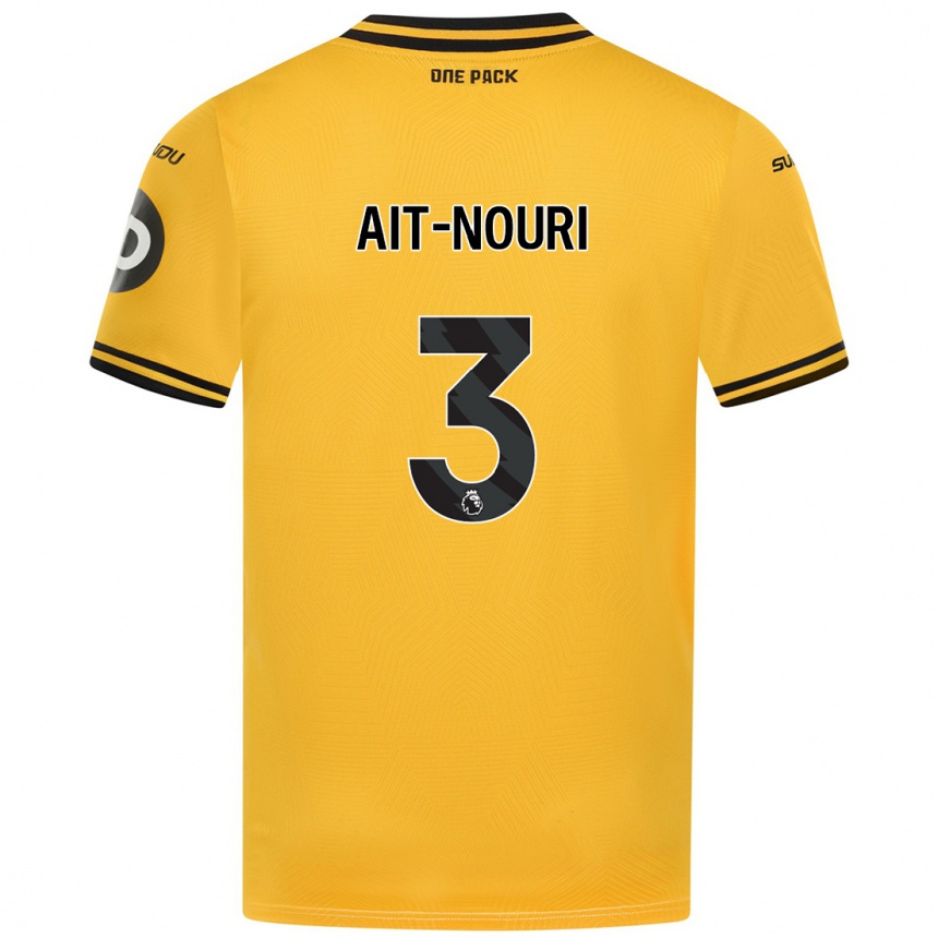 Hombre Fútbol Camiseta Rayan Ait-Nouri #3 Amarillo 1ª Equipación 2024/25 Perú