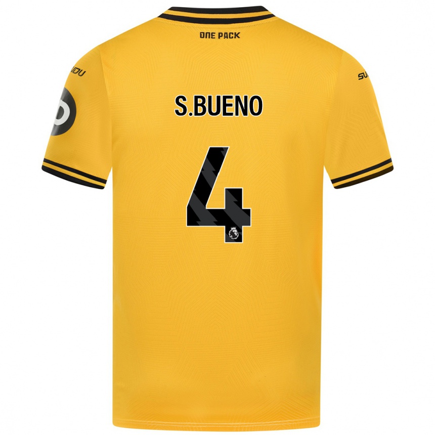 Hombre Fútbol Camiseta Santiago Bueno #4 Amarillo 1ª Equipación 2024/25 Perú