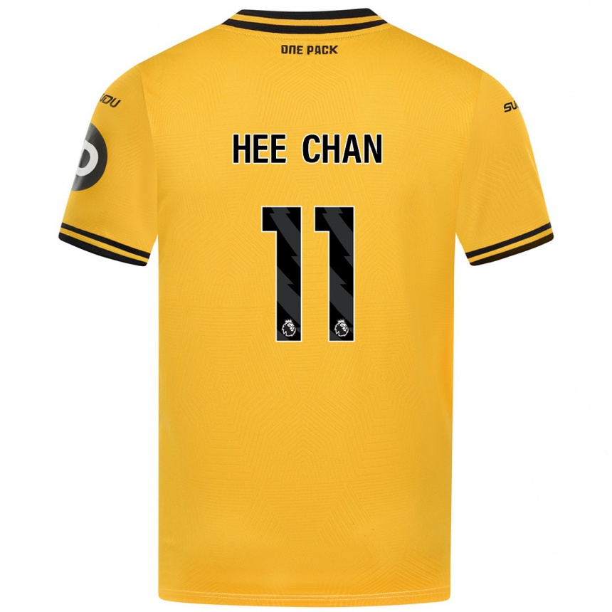 Hombre Fútbol Camiseta Hee Chan Hwang #11 Amarillo 1ª Equipación 2024/25 Perú