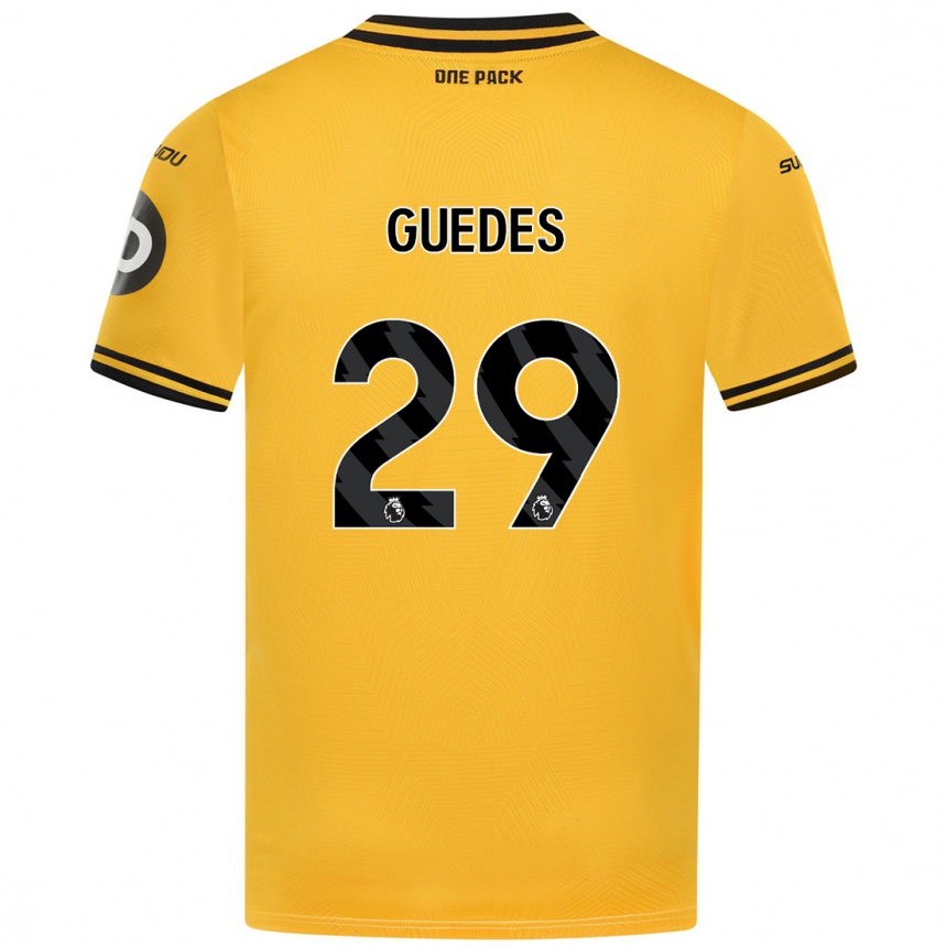 Hombre Fútbol Camiseta Goncalo Guedes #29 Amarillo 1ª Equipación 2024/25 Perú