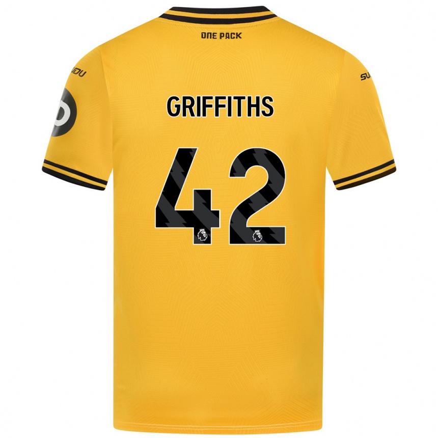 Hombre Fútbol Camiseta Harvey Griffiths #42 Amarillo 1ª Equipación 2024/25 Perú