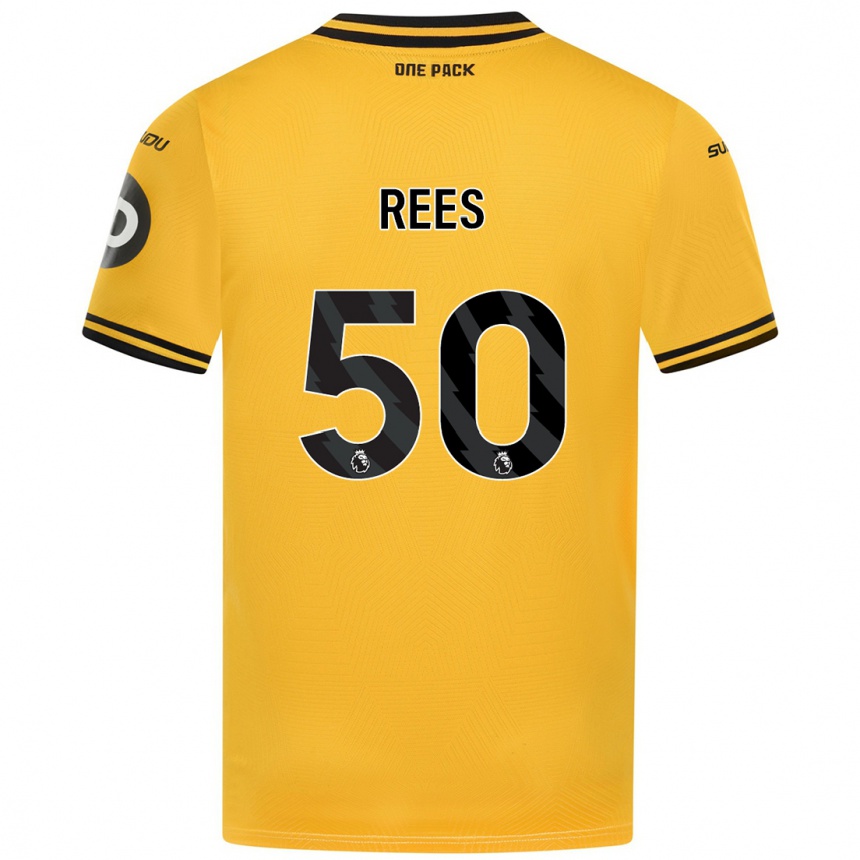 Hombre Fútbol Camiseta Mason Rees #50 Amarillo 1ª Equipación 2024/25 Perú