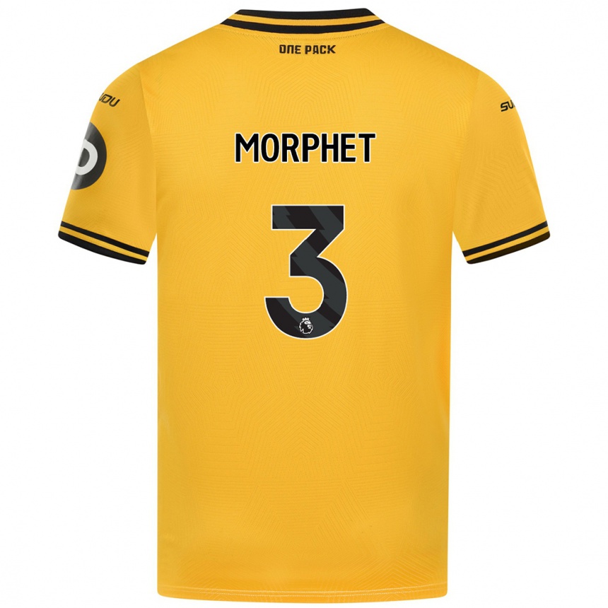 Hombre Fútbol Camiseta Anna Morphet #3 Amarillo 1ª Equipación 2024/25 Perú