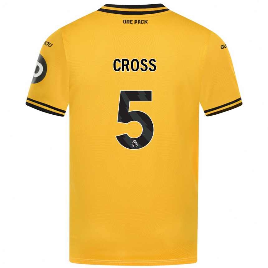 Hombre Fútbol Camiseta Emma Cross #5 Amarillo 1ª Equipación 2024/25 Perú