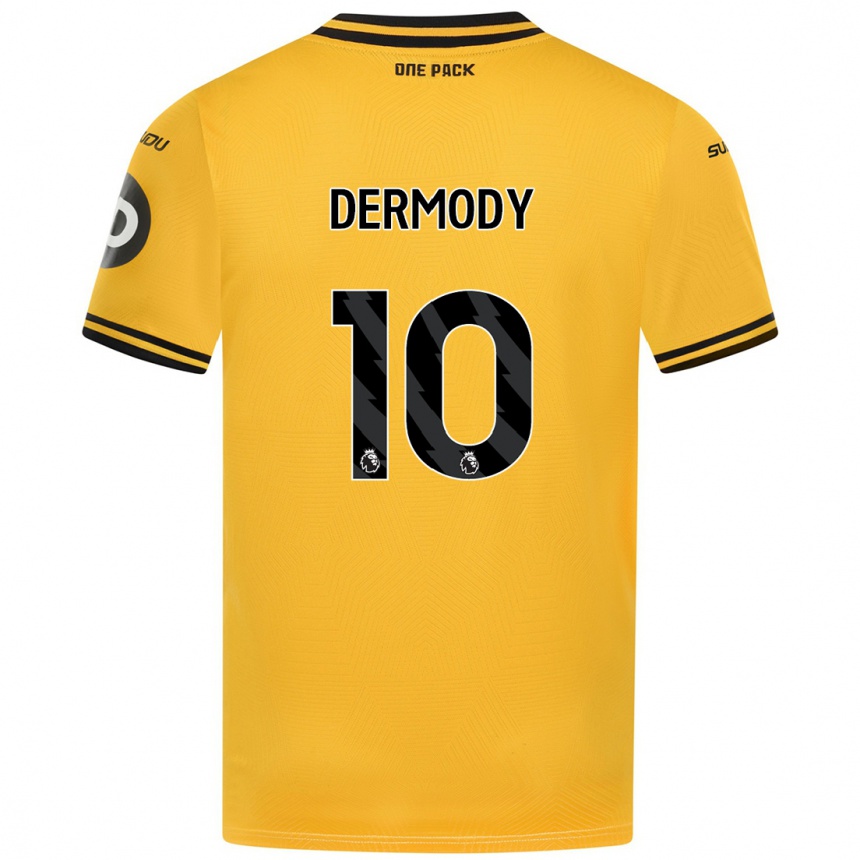 Hombre Fútbol Camiseta Helen Dermody #10 Amarillo 1ª Equipación 2024/25 Perú