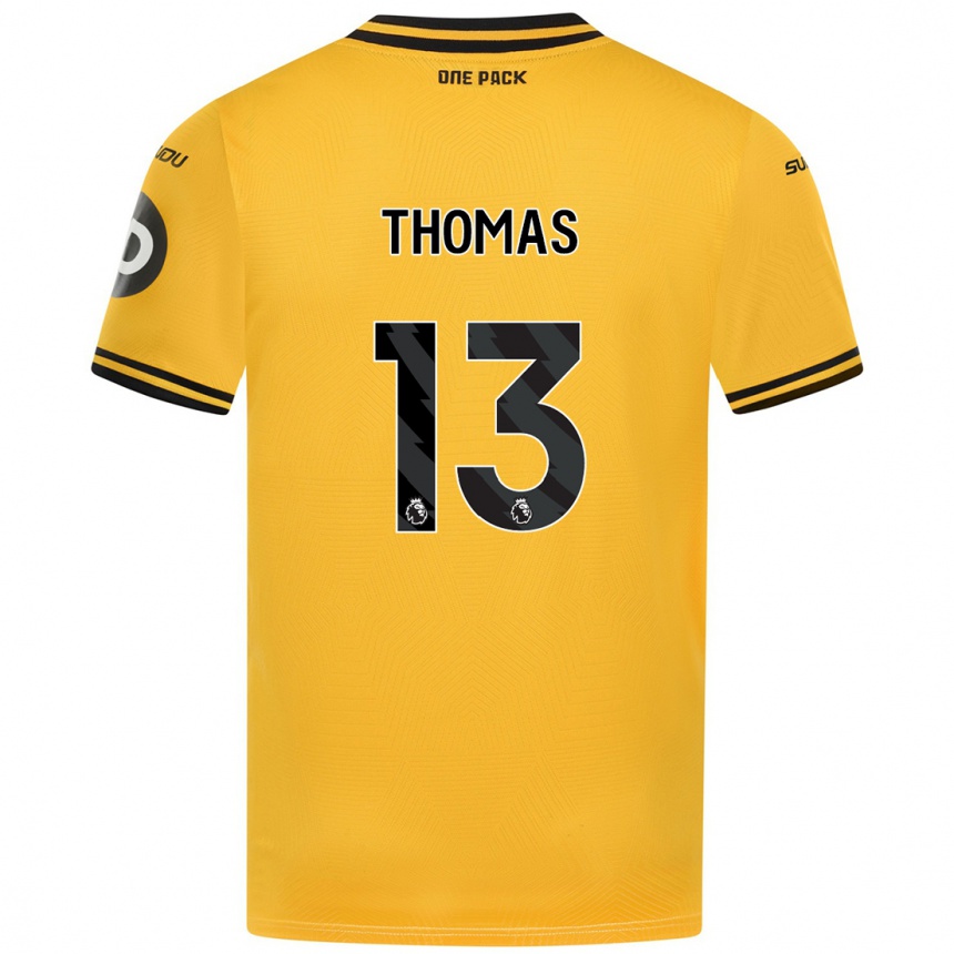 Hombre Fútbol Camiseta Bec Thomas #13 Amarillo 1ª Equipación 2024/25 Perú