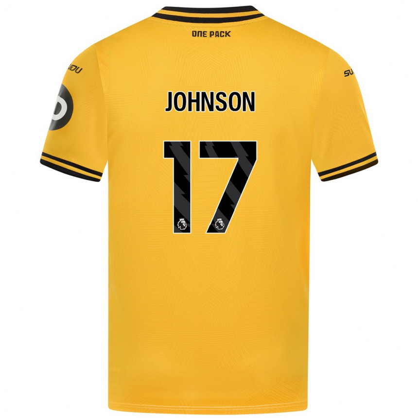 Hombre Fútbol Camiseta Katie Johnson #17 Amarillo 1ª Equipación 2024/25 Perú