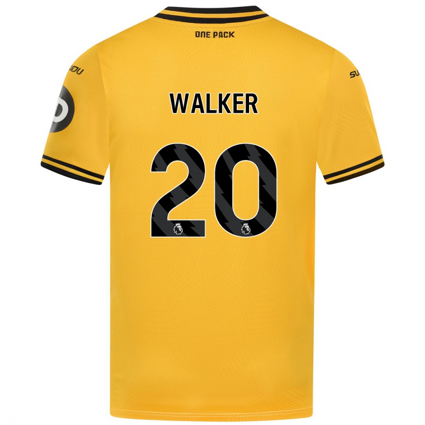 Hombre Fútbol Camiseta Lowri Walker #20 Amarillo 1ª Equipación 2024/25 Perú