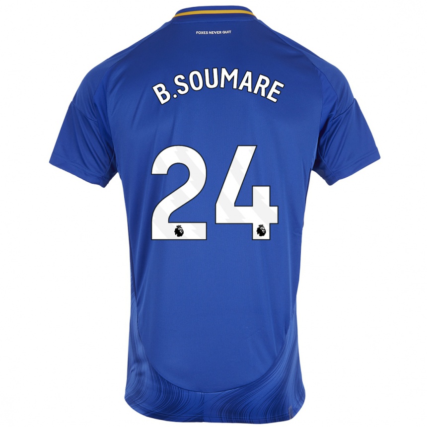 Hombre Fútbol Camiseta Boubakary Soumare #24 Azul Blanco 1ª Equipación 2024/25 Perú