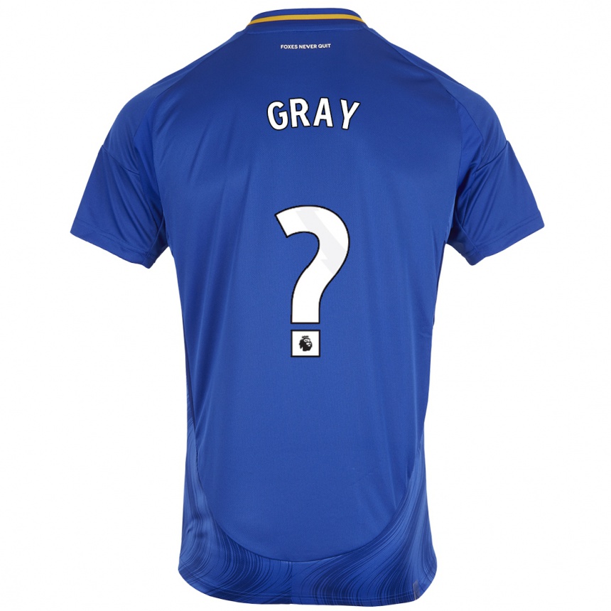 Hombre Fútbol Camiseta Kevon Gray #0 Azul Blanco 1ª Equipación 2024/25 Perú