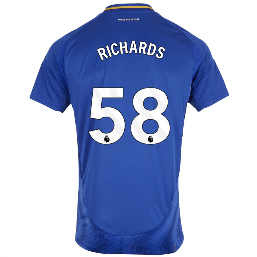 Hombre Fútbol Camiseta Amani Richards #58 Azul Blanco 1ª Equipación 2024/25 Perú