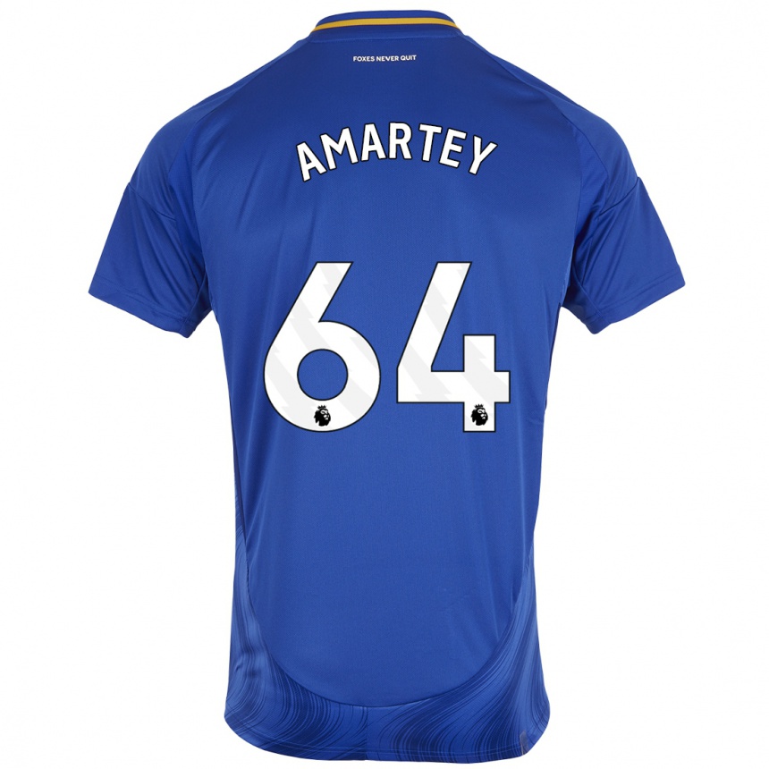 Hombre Fútbol Camiseta Bobby Amartey #64 Azul Blanco 1ª Equipación 2024/25 Perú