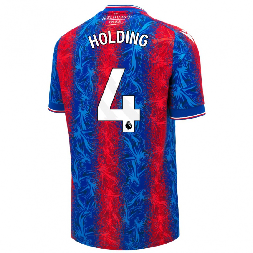 Hombre Fútbol Camiseta Rob Holding #4 Rayas Rojas Y Azules 1ª Equipación 2024/25 Perú