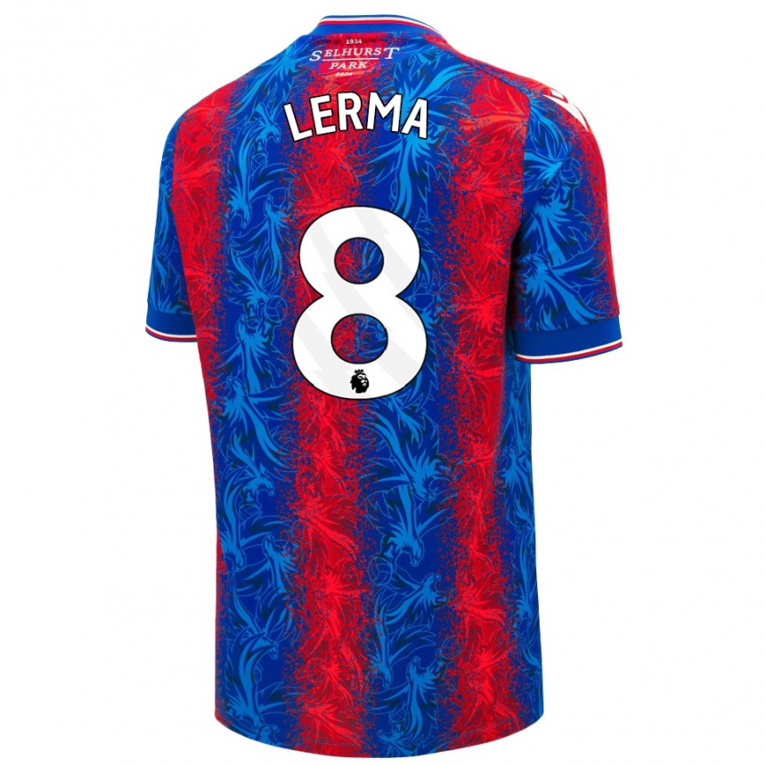 Hombre Fútbol Camiseta Jefferson Lerma #8 Rayas Rojas Y Azules 1ª Equipación 2024/25 Perú