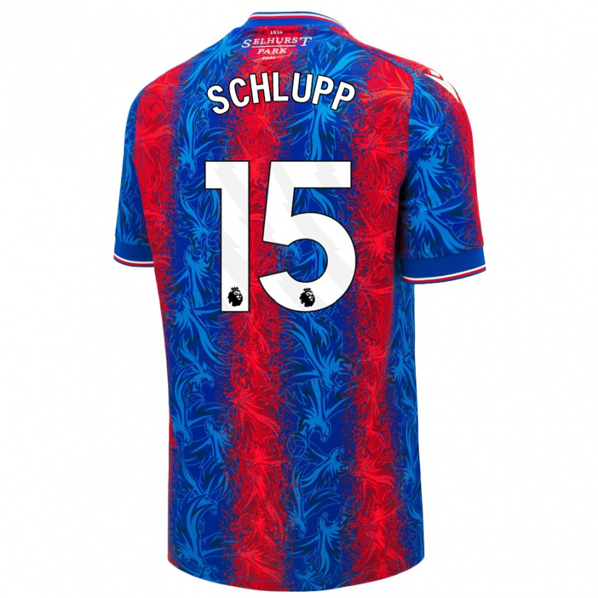 Hombre Fútbol Camiseta Jeffrey Schlupp #15 Rayas Rojas Y Azules 1ª Equipación 2024/25 Perú