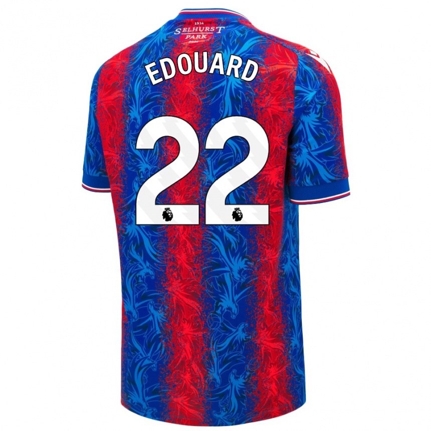 Hombre Fútbol Camiseta Odsonne Edouard #22 Rayas Rojas Y Azules 1ª Equipación 2024/25 Perú