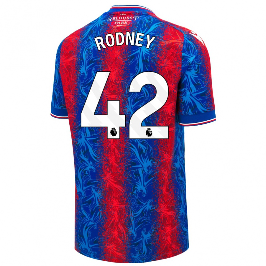 Hombre Fútbol Camiseta Kaden Rodney #42 Rayas Rojas Y Azules 1ª Equipación 2024/25 Perú