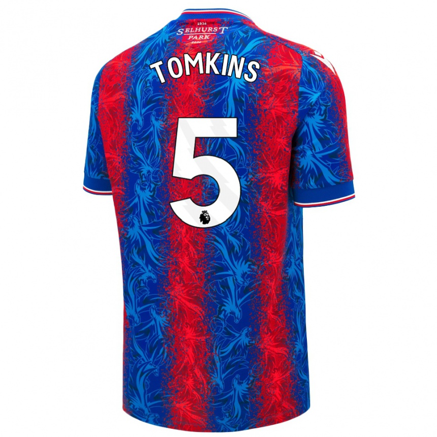 Hombre Fútbol Camiseta James Tomkins #5 Rayas Rojas Y Azules 1ª Equipación 2024/25 Perú