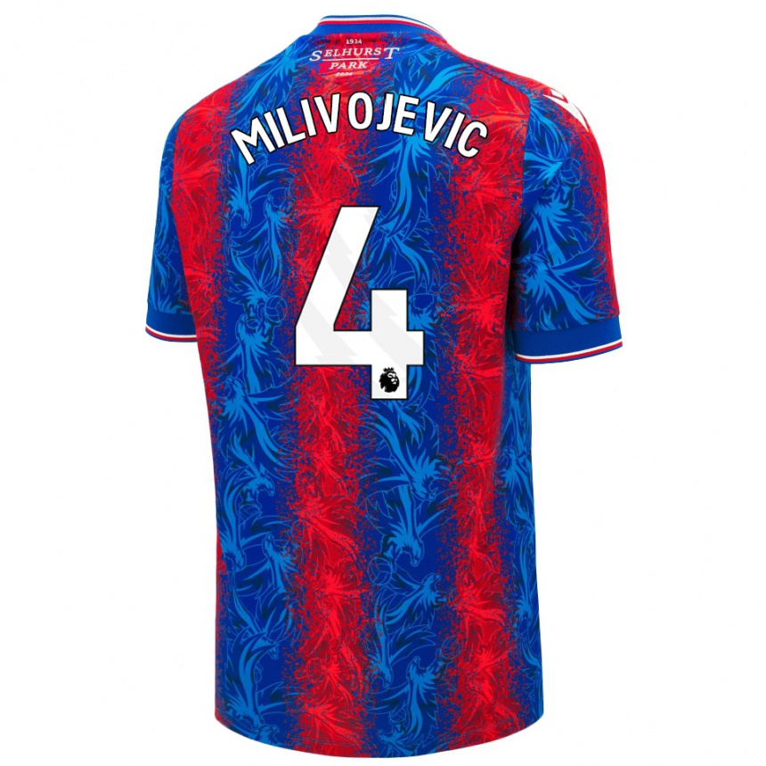 Hombre Fútbol Camiseta Luka Milivojevic #4 Rayas Rojas Y Azules 1ª Equipación 2024/25 Perú