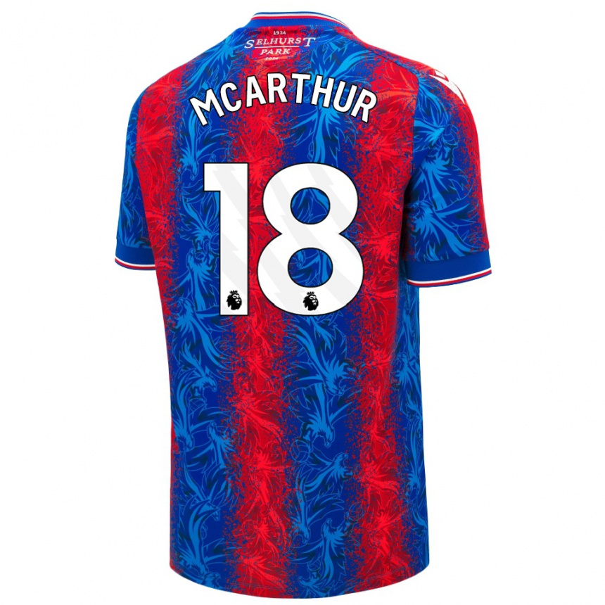 Hombre Fútbol Camiseta James Mcarthur #18 Rayas Rojas Y Azules 1ª Equipación 2024/25 Perú