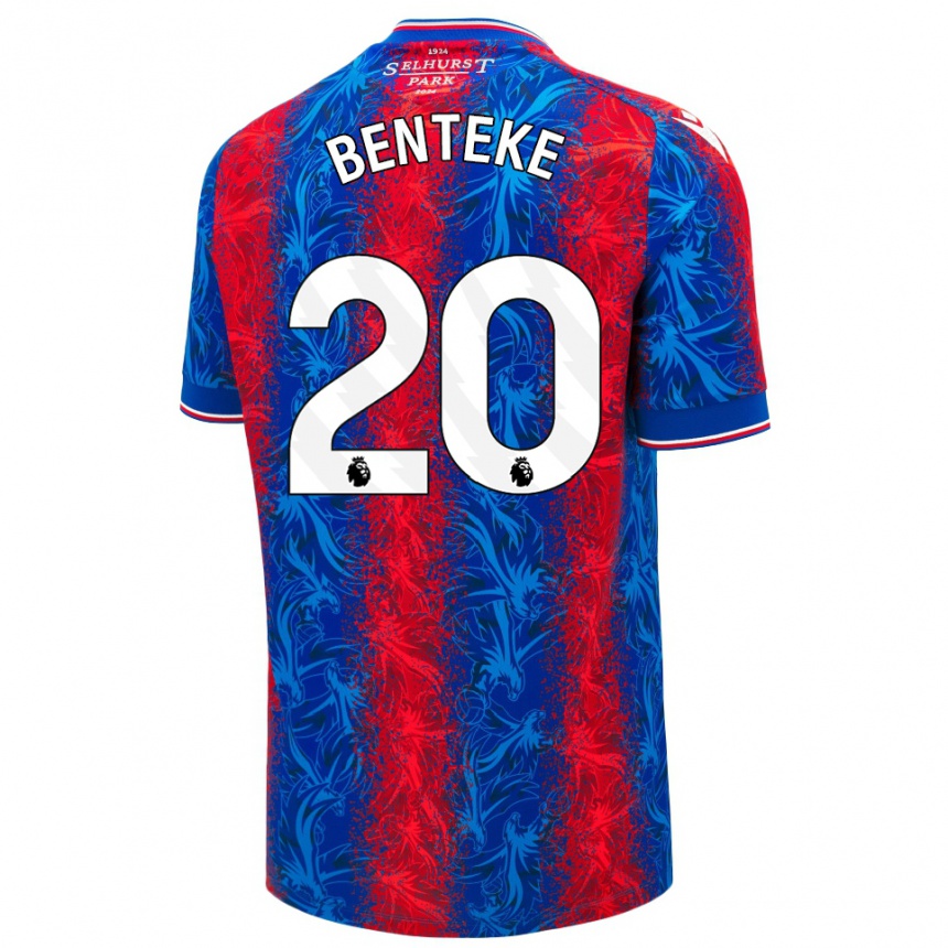 Hombre Fútbol Camiseta Christian Benteke #20 Rayas Rojas Y Azules 1ª Equipación 2024/25 Perú