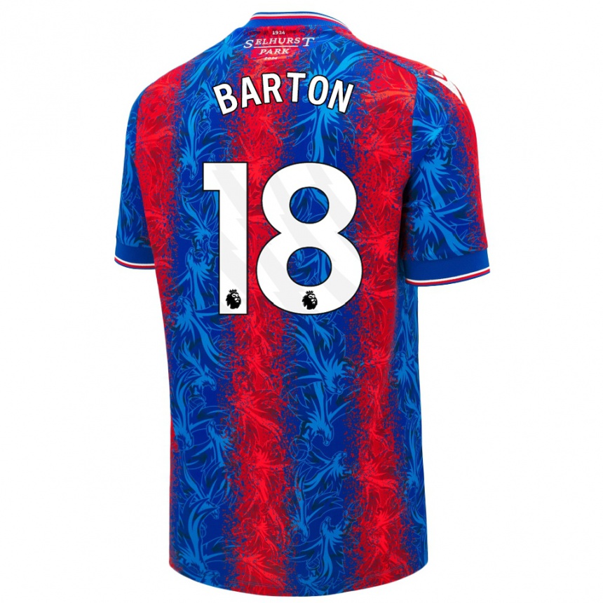 Hombre Fútbol Camiseta Kirsty Barton #18 Rayas Rojas Y Azules 1ª Equipación 2024/25 Perú