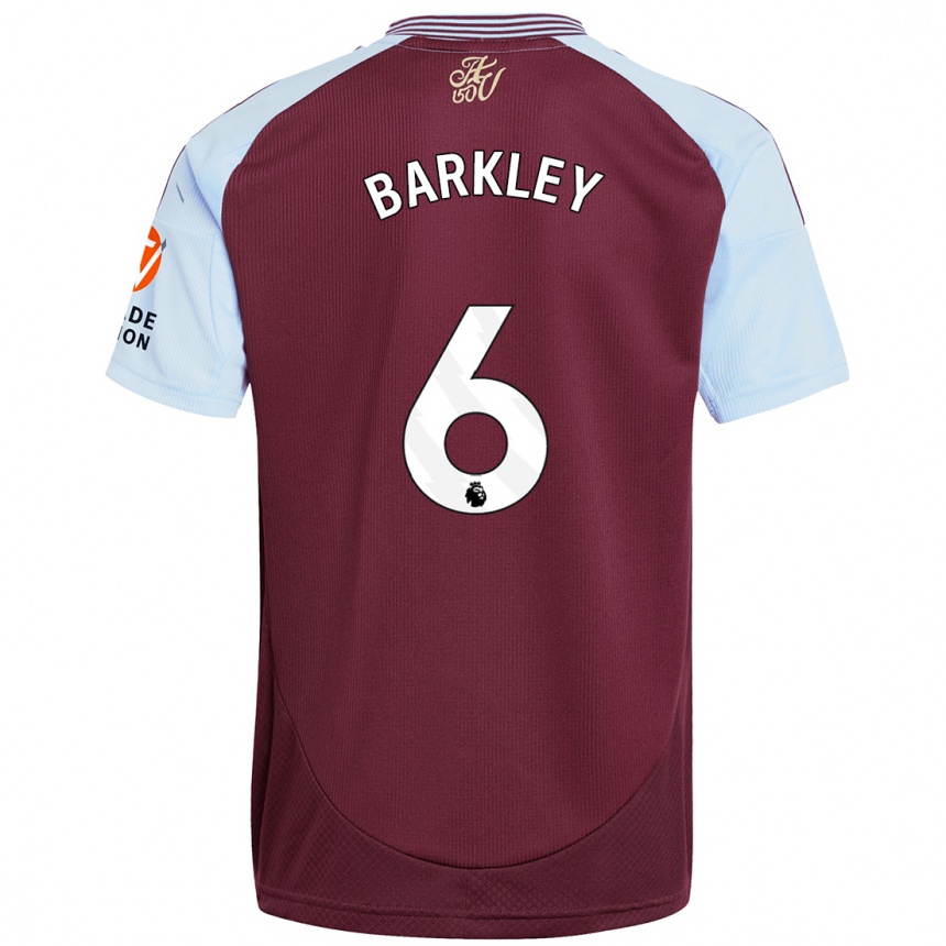 Hombre Fútbol Camiseta Ross Barkley #6 Borgoña Azul Cielo 1ª Equipación 2024/25 Perú