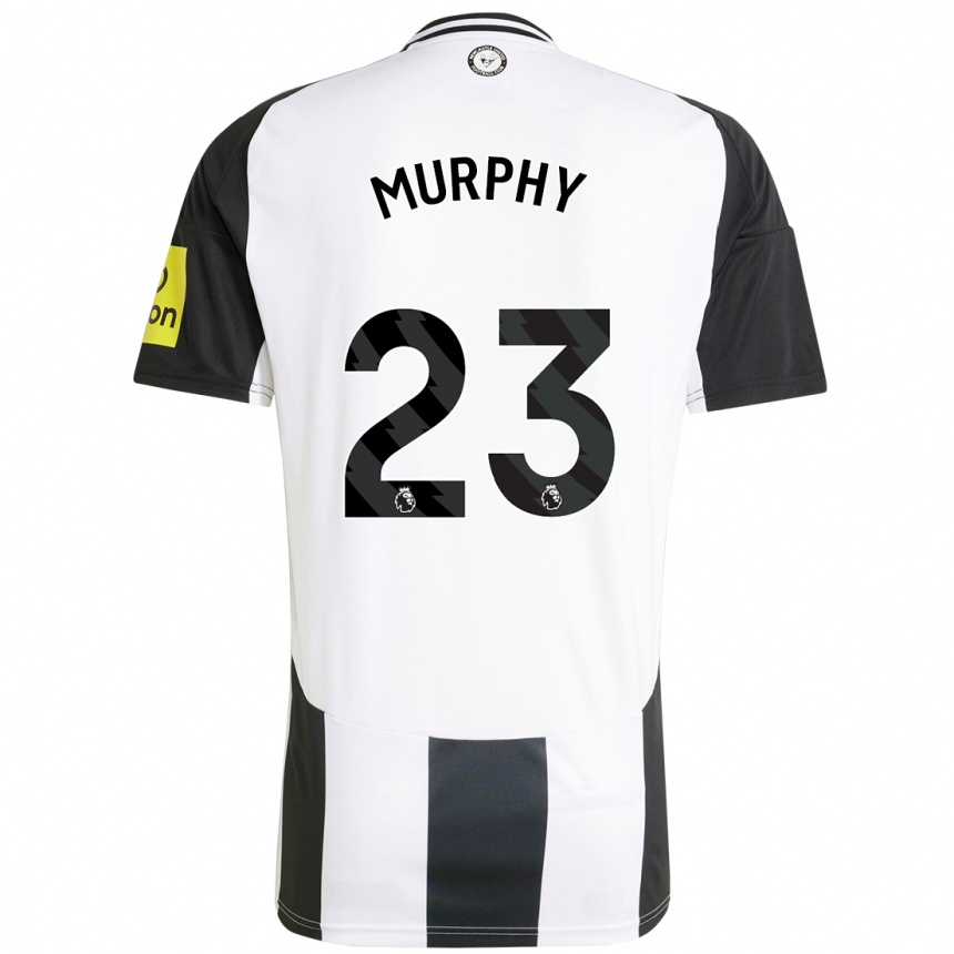 Hombre Fútbol Camiseta Jacob Murphy #23 Blanco Negro 1ª Equipación 2024/25 Perú