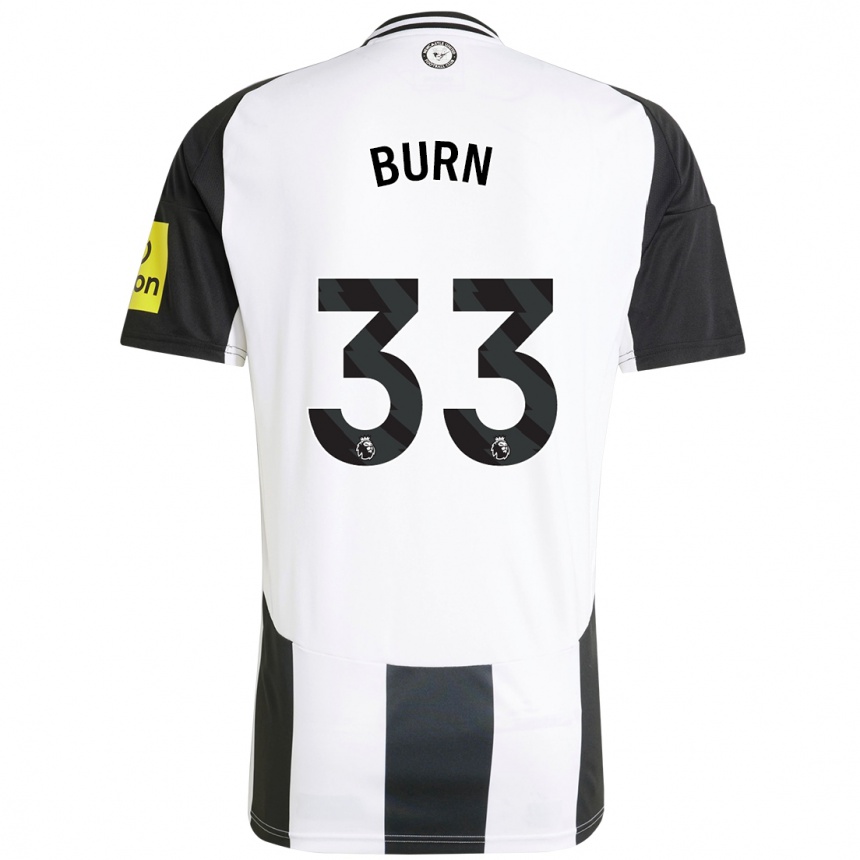 Hombre Fútbol Camiseta Dan Burn #33 Blanco Negro 1ª Equipación 2024/25 Perú