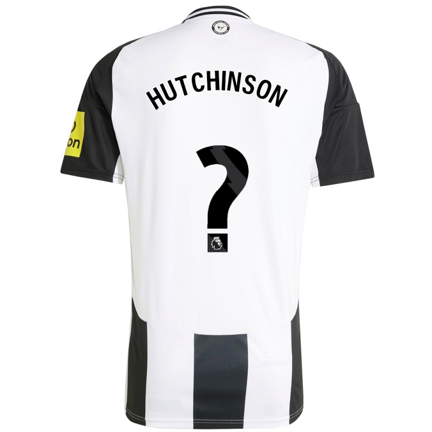 Hombre Fútbol Camiseta Noah Hutchinson #0 Blanco Negro 1ª Equipación 2024/25 Perú