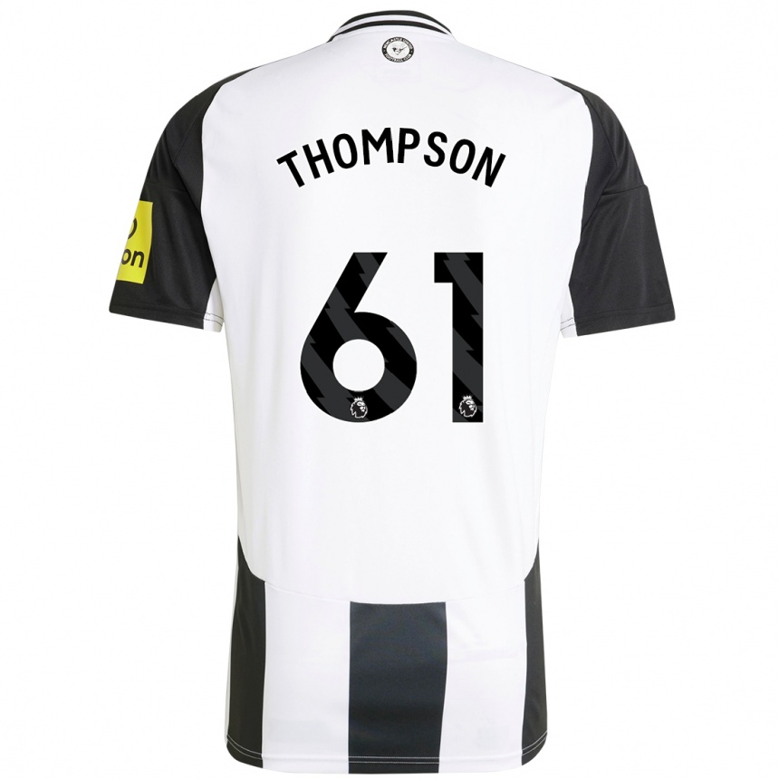 Hombre Fútbol Camiseta Max Thompson #61 Blanco Negro 1ª Equipación 2024/25 Perú