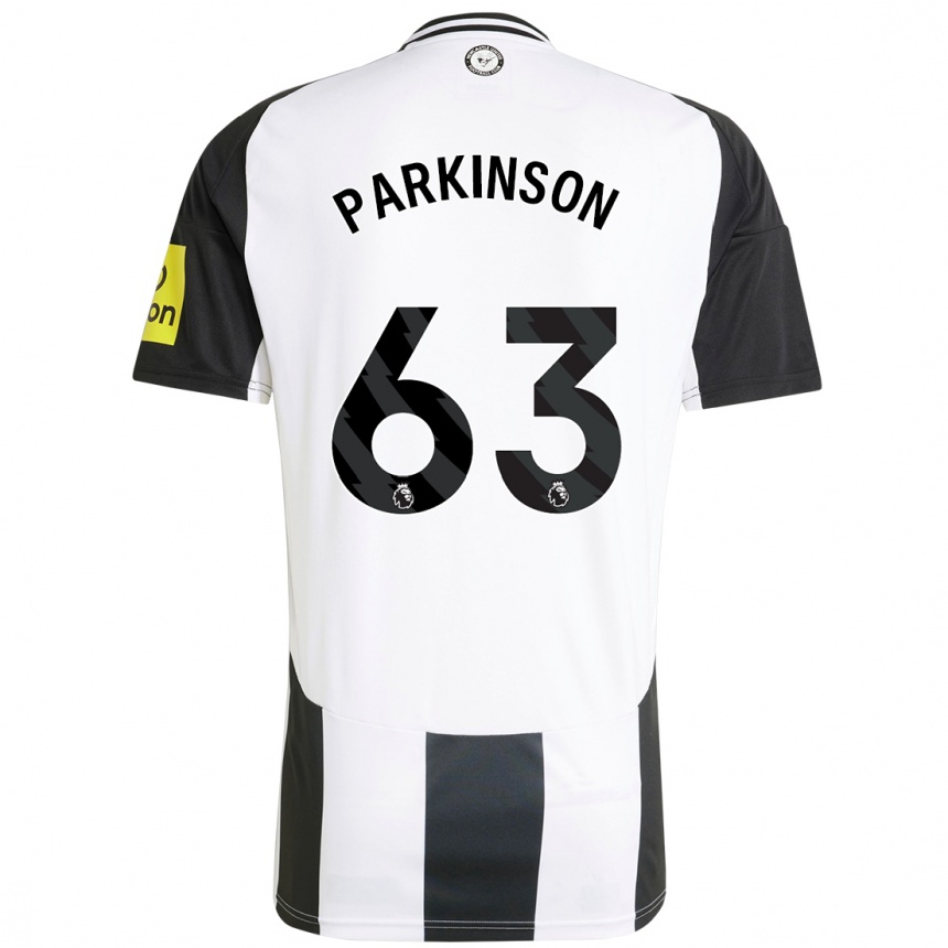 Hombre Fútbol Camiseta Ben Parkinson #63 Blanco Negro 1ª Equipación 2024/25 Perú