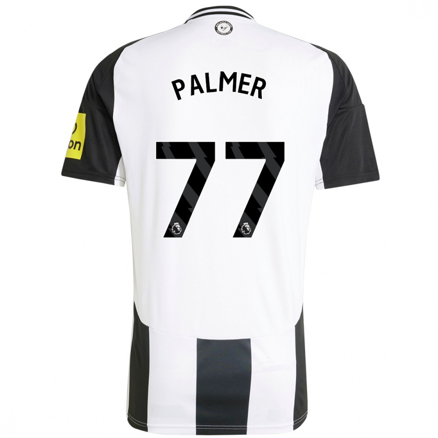 Hombre Fútbol Camiseta Darren Palmer #77 Blanco Negro 1ª Equipación 2024/25 Perú