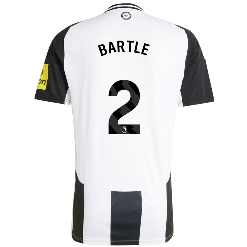 Hombre Fútbol Camiseta Jodie Bartle #2 Blanco Negro 1ª Equipación 2024/25 Perú