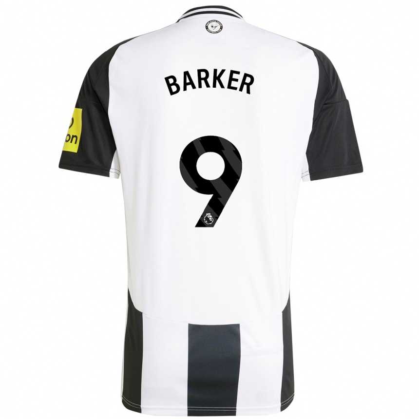 Hombre Fútbol Camiseta Katie Barker #9 Blanco Negro 1ª Equipación 2024/25 Perú