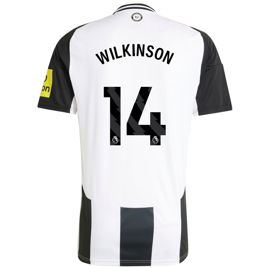 Hombre Fútbol Camiseta Sharna Wilkinson #14 Blanco Negro 1ª Equipación 2024/25 Perú