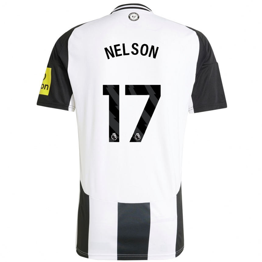 Hombre Fútbol Camiseta Erin Nelson #17 Blanco Negro 1ª Equipación 2024/25 Perú