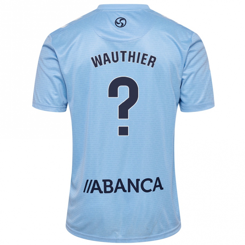 Hombre Fútbol Camiseta Hugo Wauthier #0 Azul Cielo 1ª Equipación 2024/25 Perú