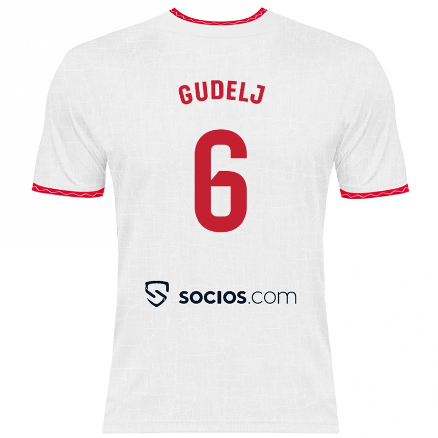 Hombre Fútbol Camiseta Nemanja Gudelj #6 Blanco Rojo 1ª Equipación 2024/25 Perú