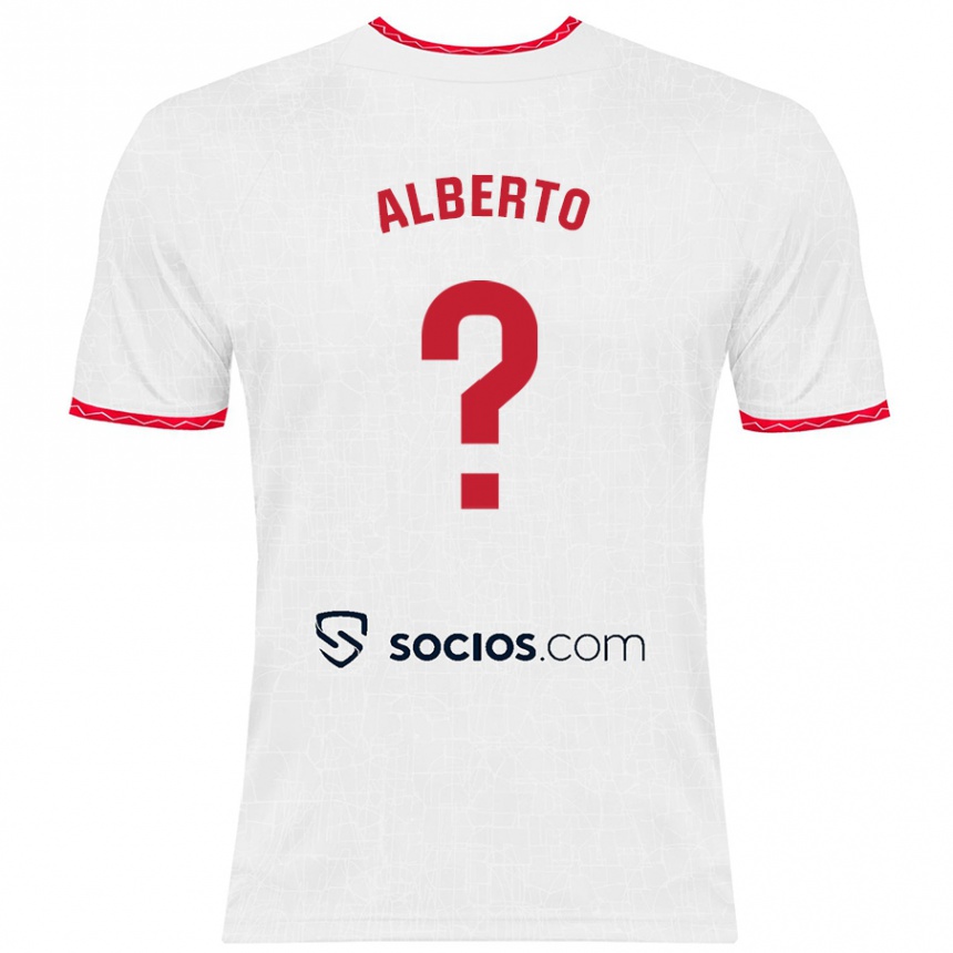 Hombre Fútbol Camiseta Alberto González #0 Blanco Rojo 1ª Equipación 2024/25 Perú